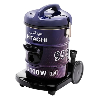 هيتاشي مكنسة أسطوانية، سعة 18 لتر، 2100 واط، فرشاة Aero Power، أنبوب معدني، خاصية النفخ، بنفسجي-أسود، CV955NBLGSA