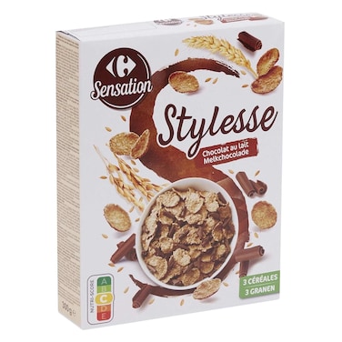 كارفور ستايلس - حبوب أرز وقمح كامل مع رقائق شوكولاتة بالحليب، 300 جرام