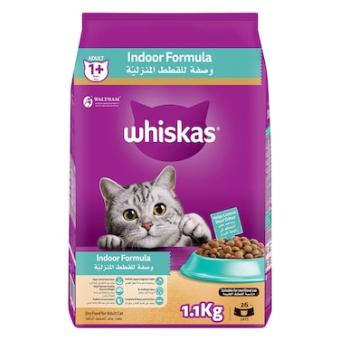 Whiskas Indoor Formula Cat Dry Food, 1.1Kg Bag