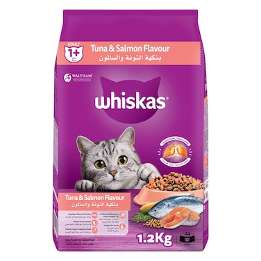 ويسكاس أكل القطط الجاف بنكهة التونة والسلمون، كيس 1.2 كج