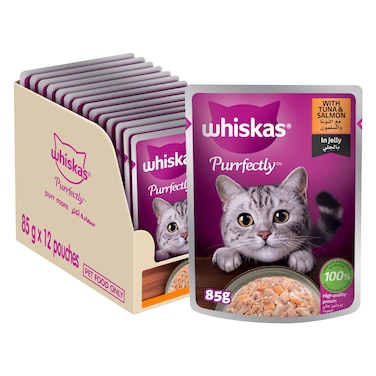 ويسكاس تونة وسلمون في صلصة 85 جرام ×12