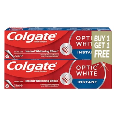 Colgate Optic White Toothpaste &ndash; Instant Whitening &ndash; 75 ml x 2