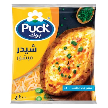 Puck Cheddar Shredded Cheese 400g