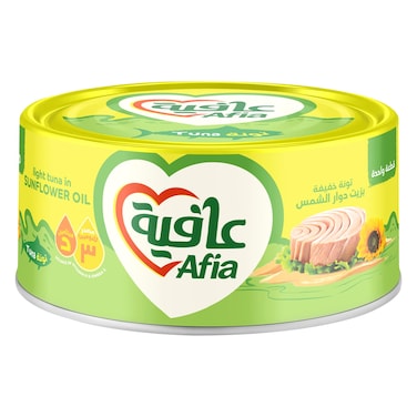 عافية – تونة خفيفة قطعة واحدة بزيت دوار الشمس – 90 جرام