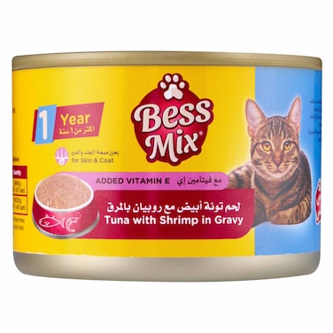 Bess Mix Cat Food Tuna &amp; Shrimp In Gravy 155g