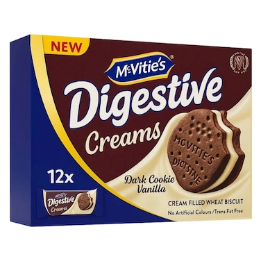 McVitie&rsquo;s Digestive Creams &ndash; Dark Wheat Biscuits with Vanilla Cream &ndash; 12 Pieces