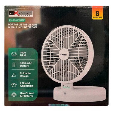 Expert Rechargeable Table &amp; Wall Fan