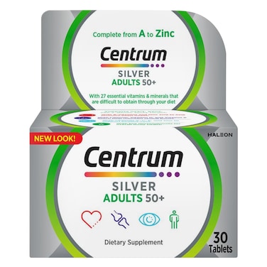 Centrum Silver Adults 50+ Food supplement with Multivitamins &amp; Multi-Minerals For Adults, 30 Tablets