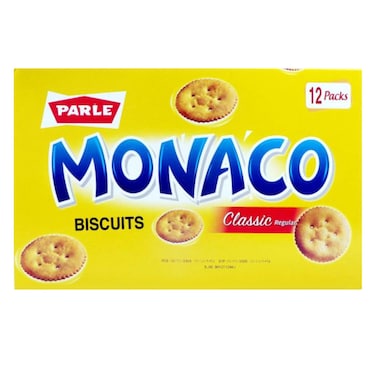 Parle Monaco Crispy Light Salty Snack Classic Regular 40.6g x12