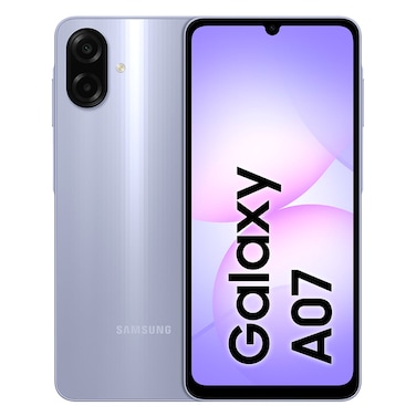 سامسونج جالاكسي A07، سعة تخزين 64 جيجابايت، ذاكرة وصول عشوائي (رام) 4 جيجابايت، يدعم الجيل الرابع، بنفسجي