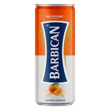 Barbican Malt Beverage, Orange Flavor, Can, 250ml