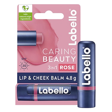 لابيلو مرطب شفاه وخدود، 3 في 1، عامل حماية من الشمس 30، برائحة الورد، 4.8 جرام