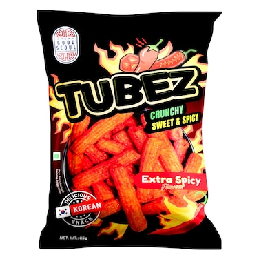 Good Seoul Tubez Extra Spicy Snack, Crunchy Sweet &amp; Spicy 85g