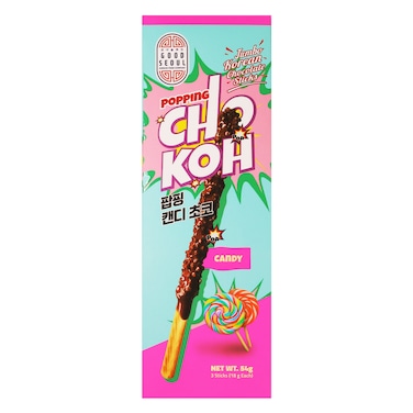 Good Seoul Popping Chokoh Jumbo Korean Chocolate Sticks With Pop Candy 54g