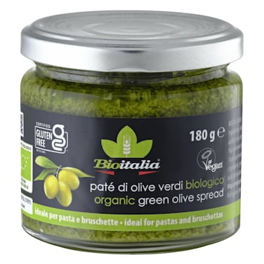 بيوإيطاليا معجون زيتون أخضر عضوي 180 جرام