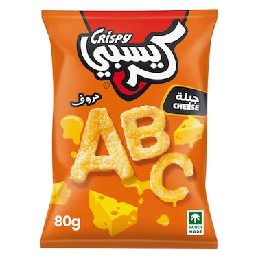 كريسبي شيبس بطعم الجبن أشكال حروف وزن 80 جرام