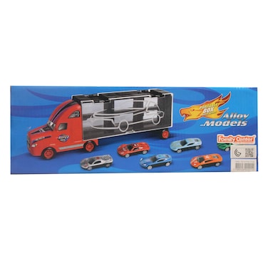 لعبة شاحنة مع 12 سيارة صغيرة من الحديد