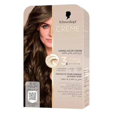 Schwarzkopf Creme Supreme 6-0 Natural Light Brown 100ml