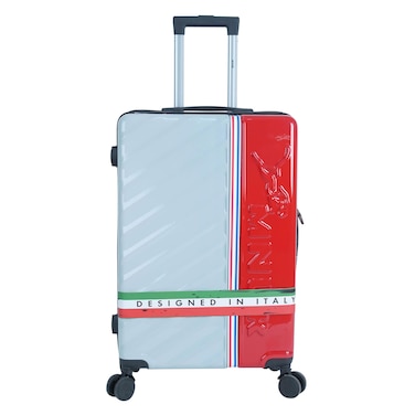 MNUK Swagger Hard Shell Trolley Suitcase &ndash; White and Red &ndash; 24 inch &ndash; Designed in Italy