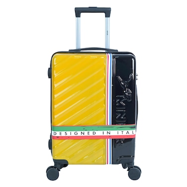 MNUK Swagger Hard Shell Trolley Suitcase &ndash; Yellow and Black &ndash; 20 inch &ndash; Designed in Italy