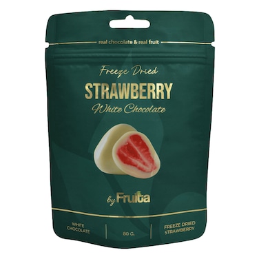 فرويتا – فراولة مغطاة بشوكولاتة بيضاء – 80 جرام