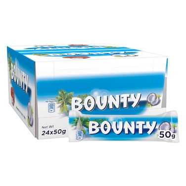 باونتي شوكولاتة، لوح شوكولاتة محشو بجوز الهند الطري بالحليب، عبوة من 24 × 50 جرام