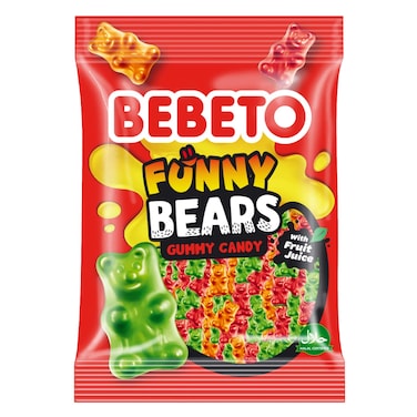 Bebeto Funny Bears Gummy Candy With Fruit Juice, 80g