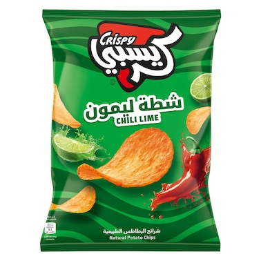 كريسبي - شيبس البطاطس الطبيعية، بطعم الشطة والليمون 110 جرام