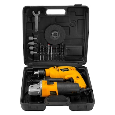 طقم أدوات كهربائية –  مثقاب + صاروخ زاوية