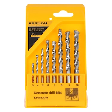 Concrete &amp; Masonry Drill Bit Set &ndash; 8 Pieces