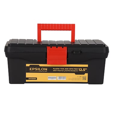 Epsilon Plastic Toolbox with Tray &ndash; 12.5 Inches