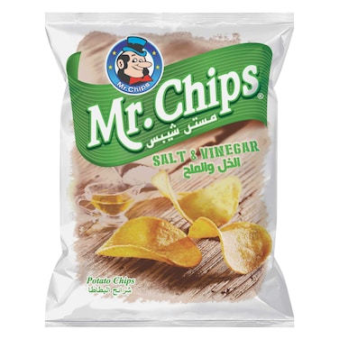 مستر تشيبس – شرائح بطاطس بنكهة الملح والخل – 140 جرام