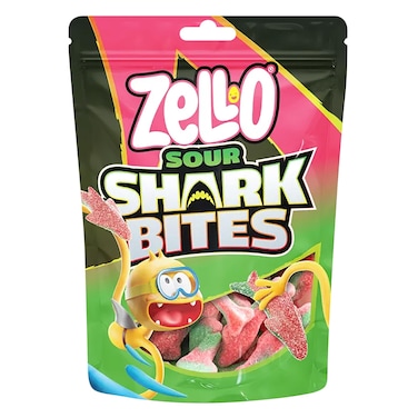 زيلو كيس حلوى جيلاتينية بنكهة أسماك القرش الحامضة 80 جرام