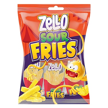 Zello Gummy Sour Fries Candies &ndash; 80 g Bag