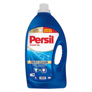 Persil Power Gel Detergent, Deep Clean, Blue, High Foam,for Top Loaders, 5L