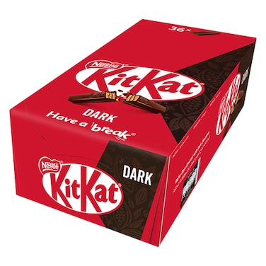 Kit Kat Crispy Wafer Covered in Dark Chocolate &ndash; Pack of 36 x 17.7 g
