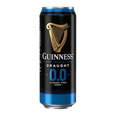 Guinness Draught 0.0% Alcohol Stout, 440ml Can