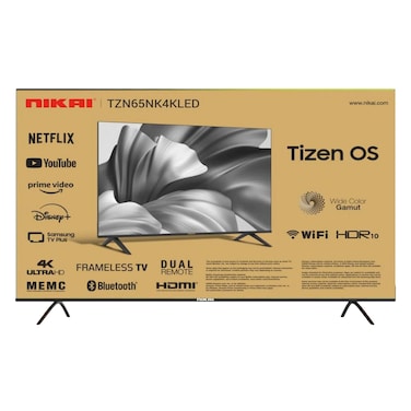 نيكاي – تلفزيون ذكي LED مقاس 65 بوصة بدقة 4K – نظام تشغيل تايزن – طراز TZN654KLED