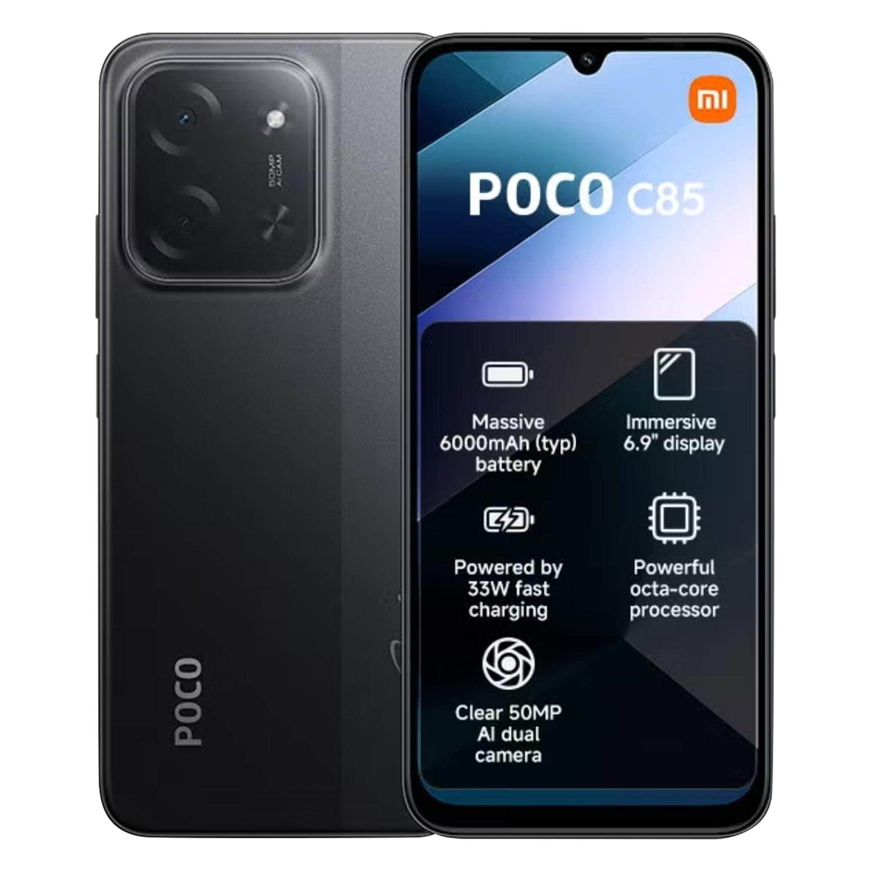 Buy Xiaomi - Poco C85, 128GB Storage, 6GB RAM, 4G, Black (C85