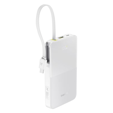 Baseus [FC51] Bipow2 Pro Power Bank 10000mAh 22.5W With Built-In USB-C Cable White