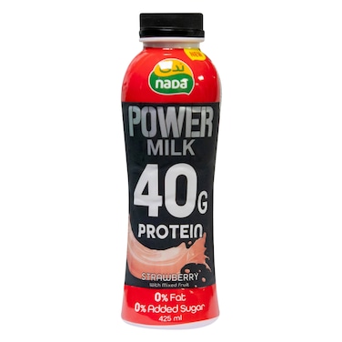 Nada Power Milk Strawberry &amp; Mixed Fruits Flavored 40g Protein Milk Drink 425ml