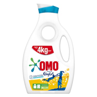 أومو سائل غسيل توتش أوف كومفورت أصفر جل مركز لإزالة البقع الصعبة والرعاية المثالية، 2 لتر