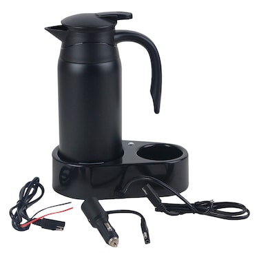 Safari 0.8L Car Electric Kettle, Black, With Base