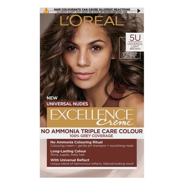 L&rsquo;Oreal Paris Excellence Creme Hair Dye, 5U, Universal Light Brown