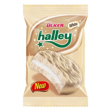Ulker Halley Biscuits Covered With White Chocolate, With Marshmallow Filling 26g