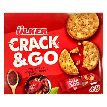 Ulker Crack&amp;Go - Crackers With Roasted Pepper &amp; Sumac 36g x8