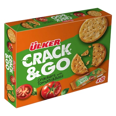 Ulker Crack&amp;Go - Crackers With Tomato &amp; Basil, 36g x8