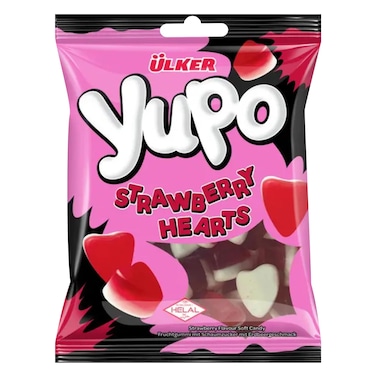 Ulker Yupo - Heart Jelly, Strawberry Flavoured Soft Candy 80g