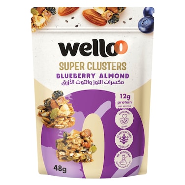 ويلو - سوبر كلسترز مكسرات اللوز والتوت الأزرق 48 جرام