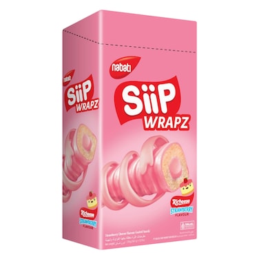 Nabati Siip Wrapz Strawberry Cheese Flavor Coated Snack 14.5g X12